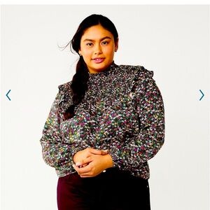 NWT Draper James RSVP Long Ruffle Sleeve Shirt Women’s Plus Size 2X